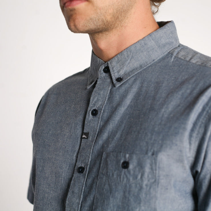 Bradford SS Woven Indigo Nep Chambray