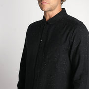 Claxton Flannel Black White Flecs